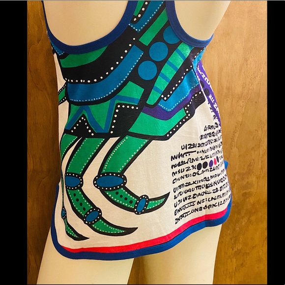 1980s Kansai Yamamoto Bright Colorful Print Tank - Picture 6 of 13